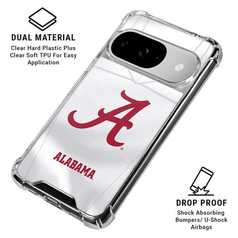 University of Alabama White Jersey Google Pixel 10 Clear Case